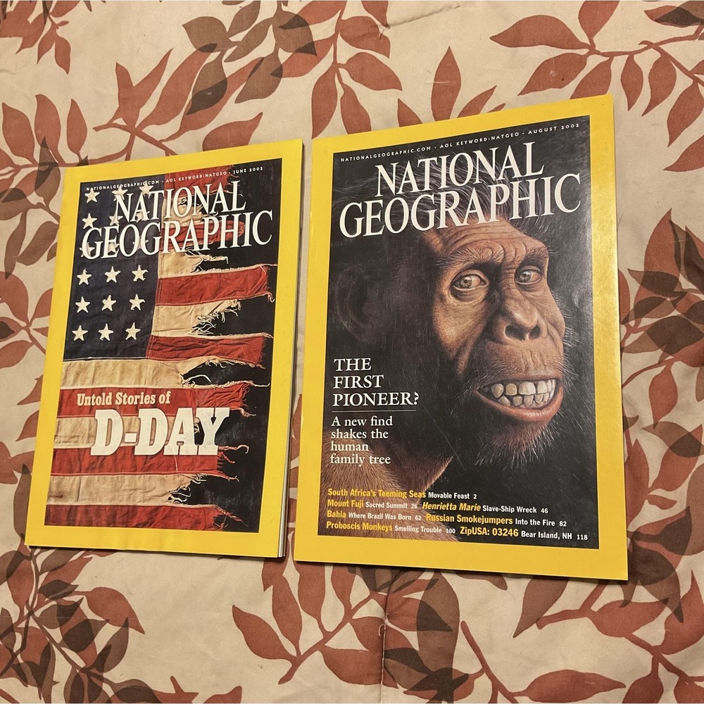 National Geographic Magazine Lot June 2003 D-Day & August 2002 First Pioneer